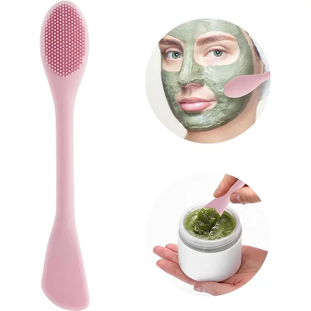 1PC Brosse nettoyante pour le visage en silicone à double tête, applicateur de masque facial, pinceau de maquillage pour femmes, soin de la peau