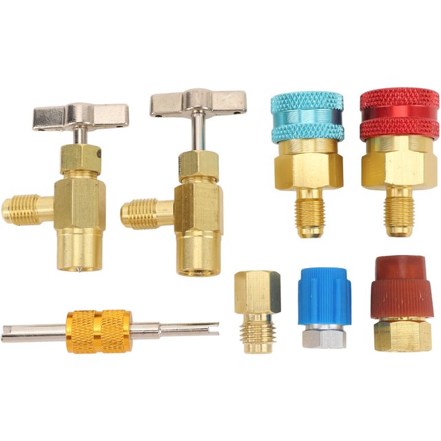 R1234YF Quick Couplers Kit Self Sealing Can Tap High Low Pressure 1234yf to R134a Adapter for Car Conditioner AC Charging new