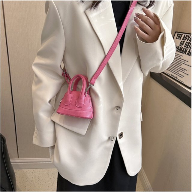 Portable PU Leather Crossbody Bag Mini Zipper Shoulder Bag Solid Color Adjustable Shoulder Straps Lipstick Bag