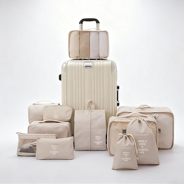 11Pcs Travel Packing Cubes Set Waterproof Luggage Organizer Drawstring Storage Bags for Clothes Shoes Underwear Cosmetic