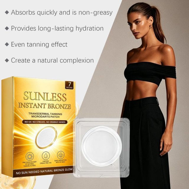 7Pcs New Sunless Tanning Patches Microneedle Sun Free Glow Natural Bronzer Tanning Patch Even Skin Self Tanner Sticker for women