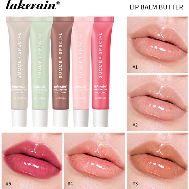 Summer Lip Balm Butter Moisturizing Mirror Lip Gloss Lip Vanilla Pink Sugar Coffee Cake Smell Lipstick Transparent Oil Makeup
