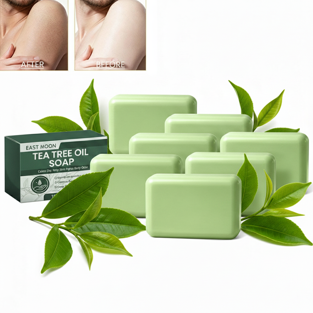Tea Tree Soap Natural Soaps For Body & Face Skin Cleaning Natural Skin Cleanser Gentle Exfoliating Bar Soap For Oily Dry Skin