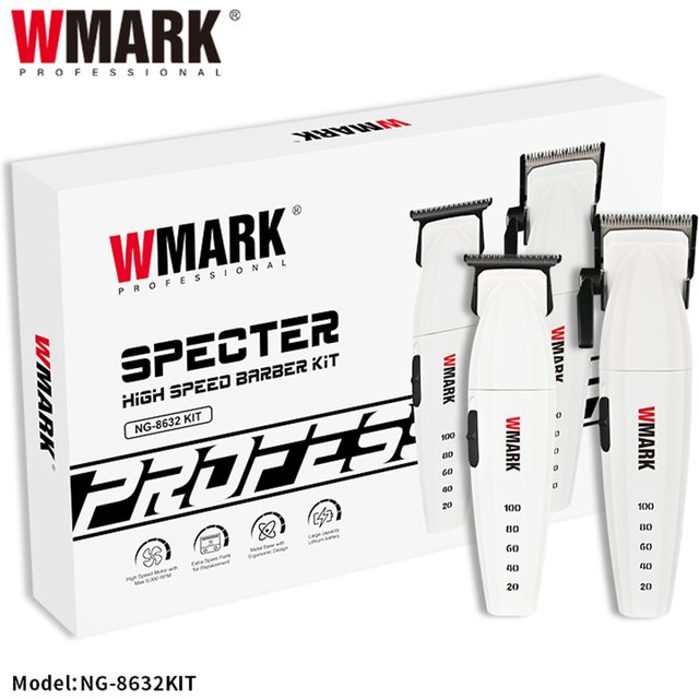 WMARK NG-8632 Professional Hair Clipper Kit for men DLC Blade Full Metal 9000RPM 10W Barber Hair Cutting Machine 2038W 325W