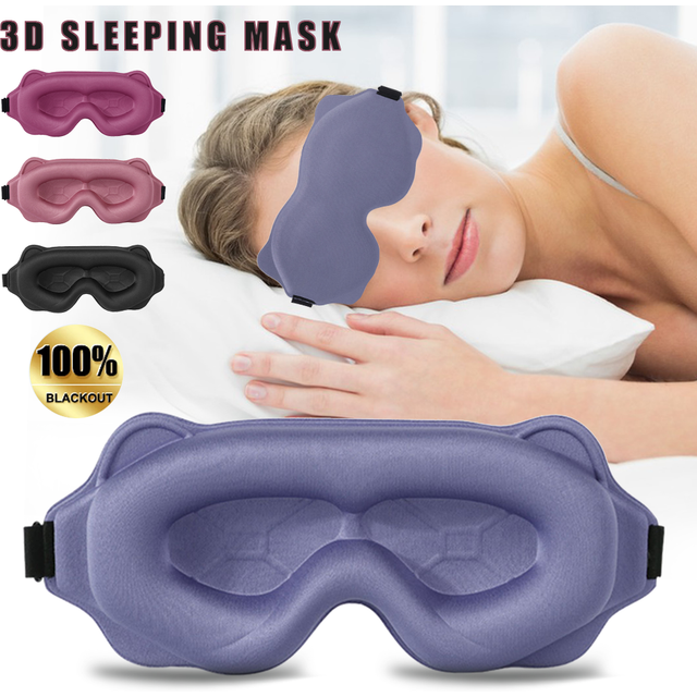 Masque de sommeil 3D, aide au sommeil, bandeau bloquant la lumière, Portable, mousse à mémoire de forme douce, masque facial, confort, conception tridimensionnelle