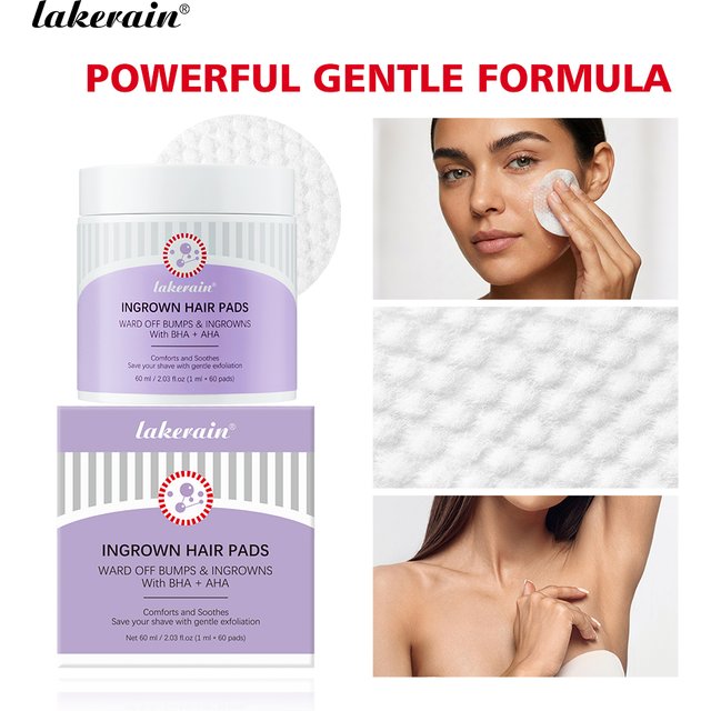 Ingrown Hair Care Pads Aftershave Treatment Powerful Gentle Formula Soothe Skin for men & Women Underarms Bikini Area Face Neck