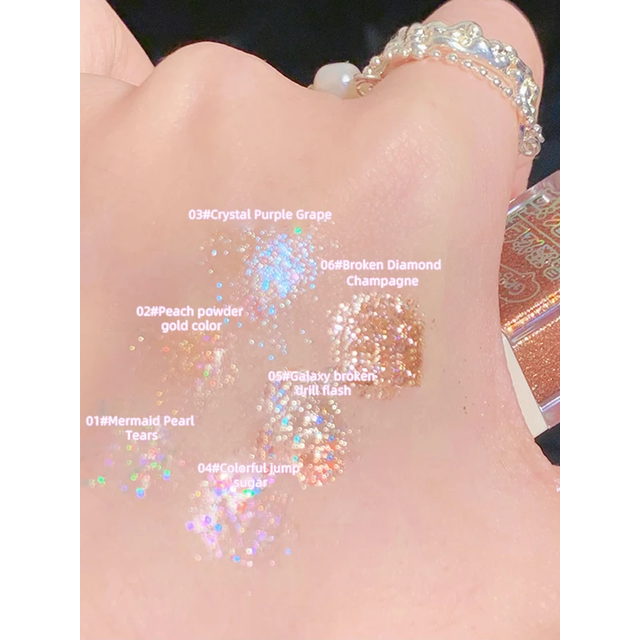 Fine Glitter Liquid Eyeshadow Super Shiny Eye Corner Brightening Highlight No-Makeup Look Silky Smooth Long-Lasting Glitter Lyin