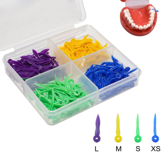PIORPOY 200Pcs/Box Dental Disposable Tooth Gap Wedges With End Circular Holes Plastic Medical Oral Care Accessories 4Sizes