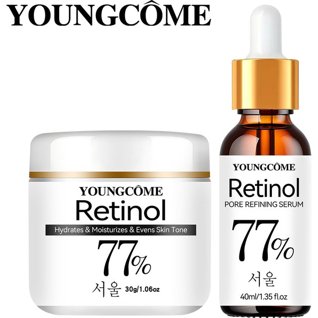 Retinol Firming Facial Serum Cream Set Anti-aging Removal Wrinkle Fine Lines Repair Skin Whitening Brightening Moisturizing