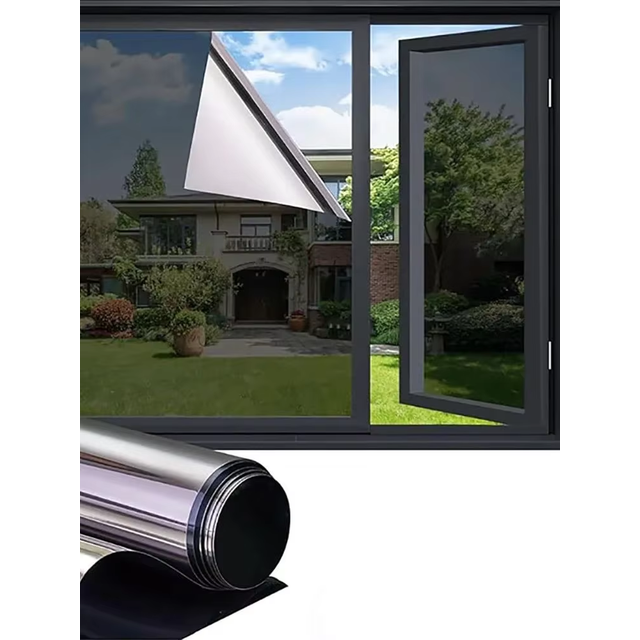 Privacy Double-Sided Transparent Film Sunshade Glass Sticker Sunscreen and Waterproof Window Decoration Film Bedroom