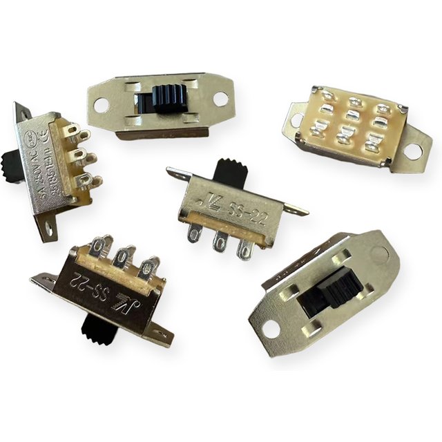 10PCS SS-22G08 (2P2T)Toggle Switch 2-position Double Row 6-pin Upright With Ears 3A 250VAC Hair Dryer Slide Power Switch