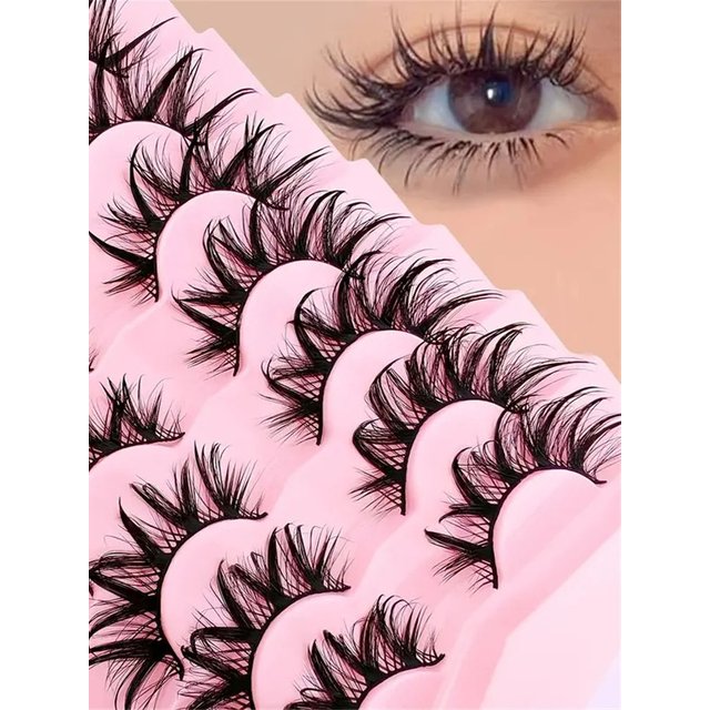 7 Pairs Trendy Wet Look Manga Eyelashes, Bold Volume & Curl, Long-Lasting Eye Makeup for Special Occasions & Daily Glam