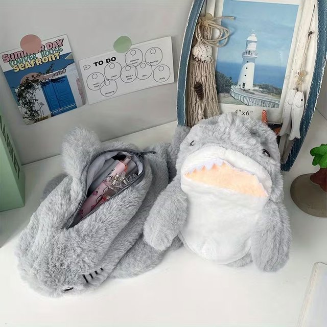 Toiletry Bag, Large Capacity, Portable, Travel Makeup Bag, Makeup Bag, Shark Pencil Case, Travel Storage Bag, Student Stationery Bag, Women's Clutch Bag, Earphone Case