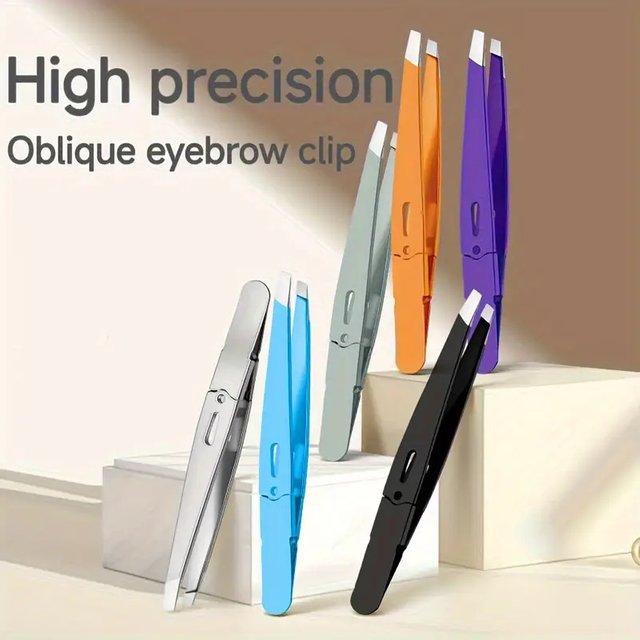 1Pc Eyebrow Tweezer Eyelash Tweezers Hair Beauty Fine Hairs Puller Stainless Steel Slanted Eye Brow Clips Removal Makeup Tools