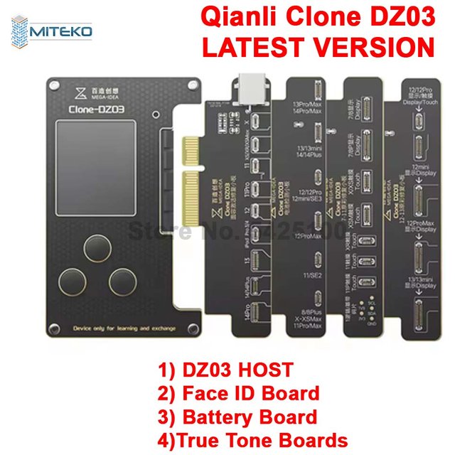 QIANLI MEGA-IDEA Clone DZ03 programmeur projecteur de points câble flexible à étiquette pour téléphone 13 ~ 15 PM série pas d'alignement réparation d'identification faciale