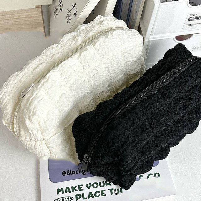 New·Cosmetic Bag Solid Color Pencil Case Creative Pillow Bag Large Capacity Bag For Girls School Supplies Stationery Box