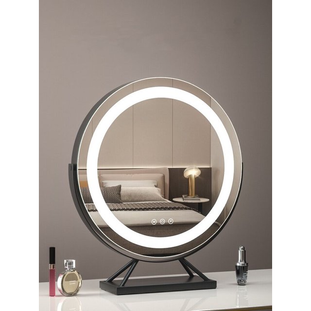 Lighted Vanity Makeup Mirror with Lights 3 Color Lighting Modes with 15X Magnification Mirror Smart Touch Control 360°Rotation