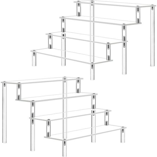 1-5 Tier Acrylic Display Stand,Clear Display Riser Rack for Cupcake,Perfume Doll Décor and Organizer Amiibo Funko POP Figures