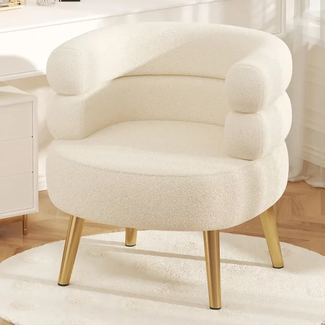 Modern Living Room1-Person Sofa Comfortable Bedroom Fluff Armchair Nordic Simple Nail Salon Makeup Chair Dressing Table Stool