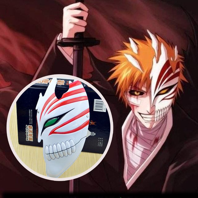 Demi-masque facial en PVC, Anime Bleach Kurosaki Ichigo, accessoires de Costume, masque de Cosplay