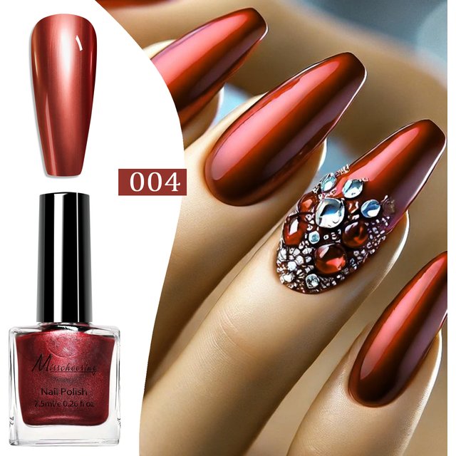 7.5ml Metallic Mirror Effect Nail Polish No UV/LED Light Required Quick-Drying Suitable For Nail Art Decoration DIY Nail Design