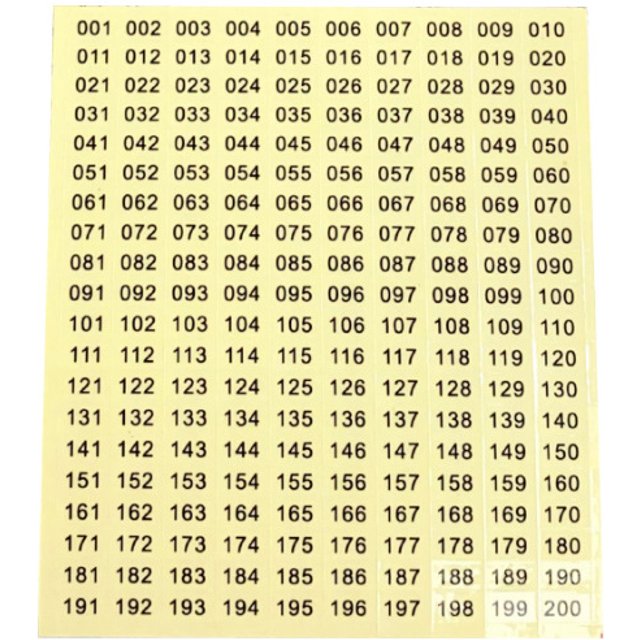 NEW 1/4sheets Waterproof Laser Number Label Stickers For DIY Craft Self Adhesive Nail Polish Lipstick Color Number Tags Sticker