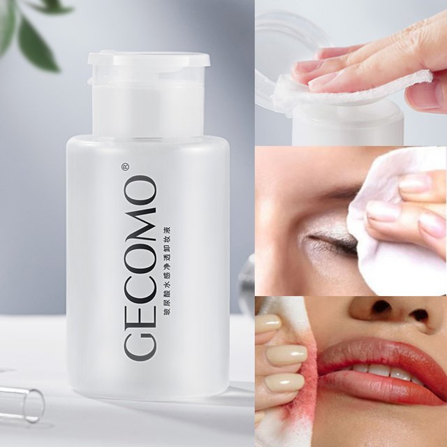 GECOMO Hyaluronic acid makeup remover-3-in-1 Eye, Lip, and Face Cleanser,Gentle, Suitable for Sensitive Skin, Pump Bottle
