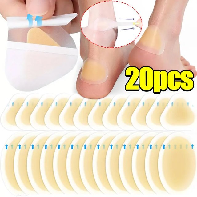 20pcs Adhesive Hydrocolloid Gel Blister Plaster Heel Anti-wearing Heel Sticker Pedicure Patch Plaster Foot Care Tools