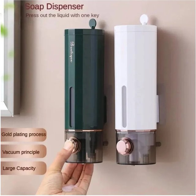 1G-Non-Perforating Soap Dispenser Hand Sanitizer Wall Hanger Press Dispenser Home Hotel Shower Gel Shampoo Box Wall Mount
