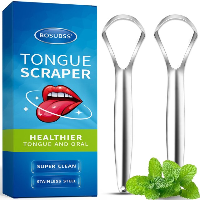 2pcs Tongue Scraper Cleaner, Oral Tongue Cleaning Tool, Reduce Bad Breath Fresh Breath Tongue Brush for Daily Oral Care