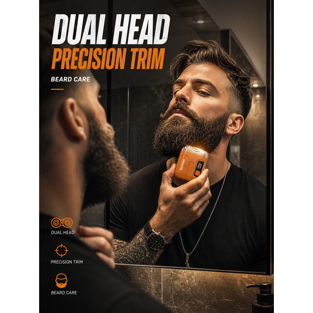 Portable Electric Shaver,Beard,for men Pocket Razor Usb-C Rechargeable Waterproof Dual Blade Mini Beard Shaver