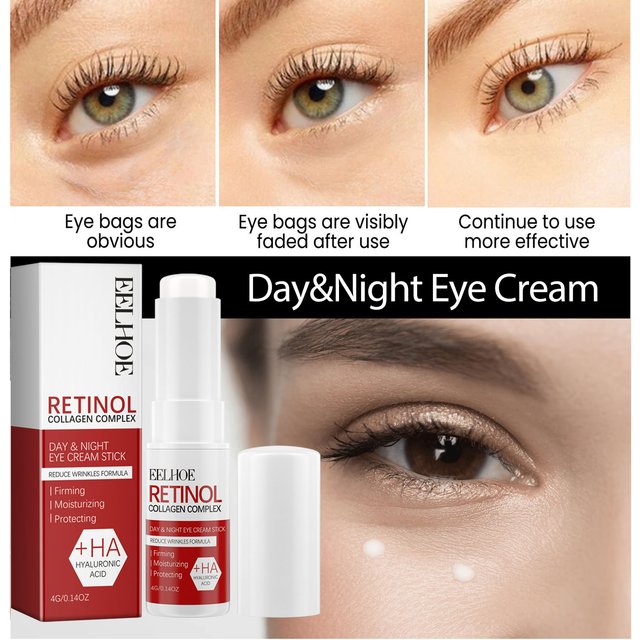 Retinol Eye Cream Collagen Multibalm Stick Reduce Wrinkles Eye Bag Hyaluronic Acid Anti Dark Circle Puffiness Eye Care Products
