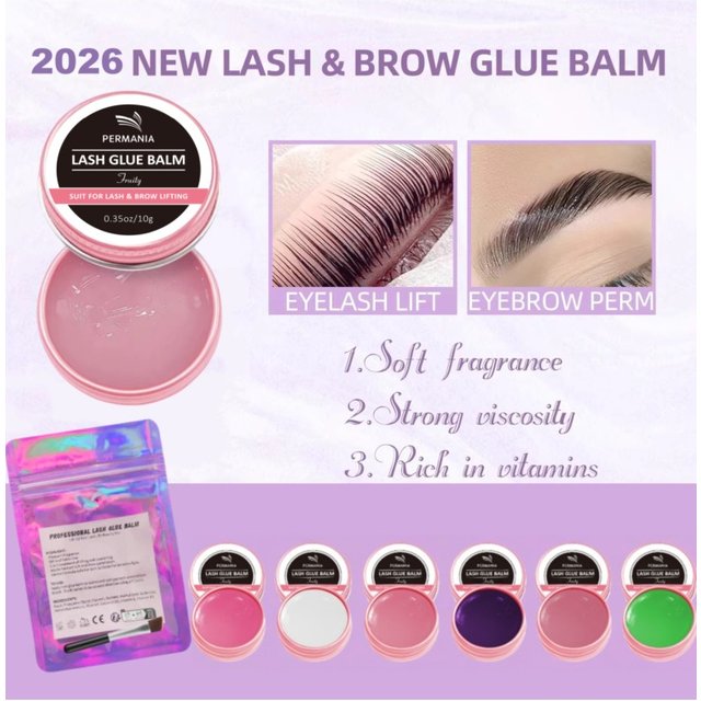 PERMANIA Fruit Flavours Lash Glue Balm For Lash Lifting Fast Fixing Shape Eyelash Brow Lashes Lift Waterproof Wax Makeup Tools