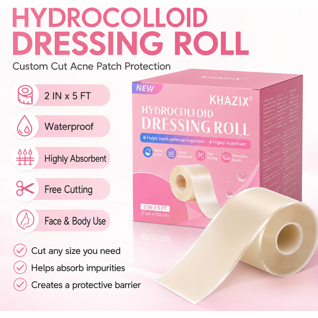 1 Volume Acne Pimple Patch Roll Hydrocolloid Blemish Cover Tape, Cuttable Invisible Spot Sticker for Face Skin Care
