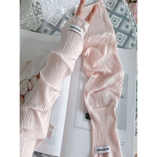 Ice Silk Sunscreen Sleeves Solid Color Simple Korean Version for Driving Cycling Sun Shading UV Protection Summer 2026 NEW