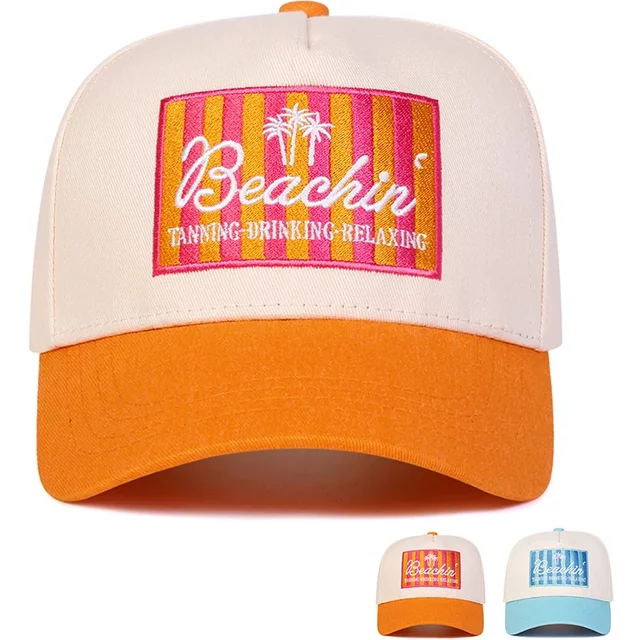 Unisex BEACHIN Letter Embroidery Baseball Caps Spring Autumn Outdoor Adjustable Casual Hats Sunscreen Hat Sports Cap