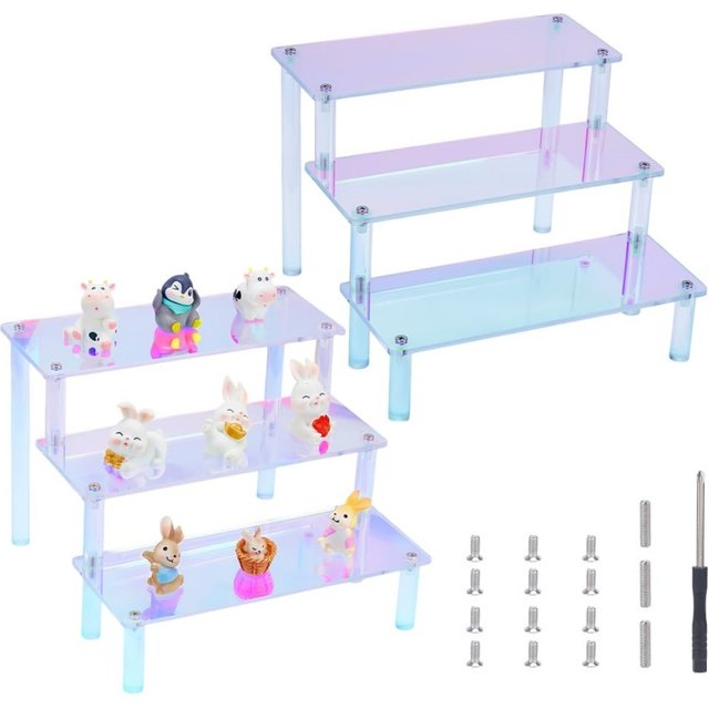 2-5 Tiers Colorful Acrylic Stands for Display,Cupcakes Perfumes Figurines Toys Display Risers Stand Organizer .