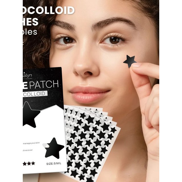 40PCS Black Star Beauty Patches Five Point Star Invisible Makeup Skin Cover Sticker Decorative Face Patch Fashion Skin Sticker