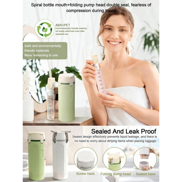 New 4 in 1 Travel Dispenser Portable Travel Bottles Leak Proof Leakproof Travel Container For Perfume Shampoo Conditioner Lotion