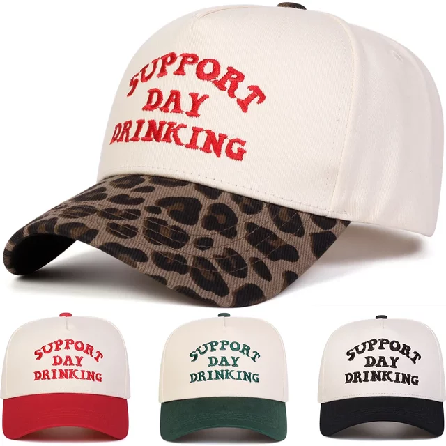 Unisex SUPPORT DAY DRINKING Embroidery Baseball Caps Spring Autumn Outdoor Adjustable Casual Hats Sunscreen Hat Sports Cap