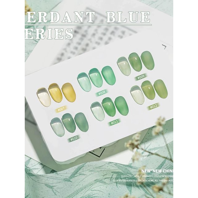 MIANEL 1-12pcs 12ML Summer Nails 2025 New Style Turquoise Gel Nail Polish Ice Clear Jelly Tender Milk Green Nails Blue Nails