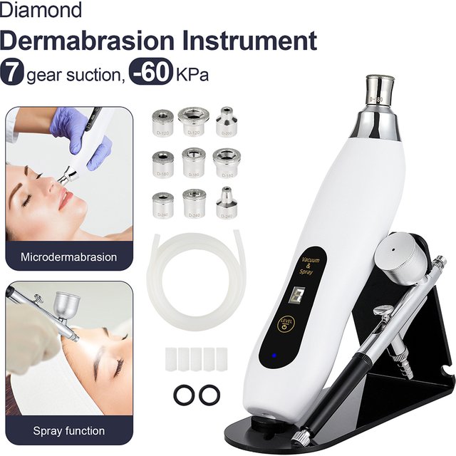 Portable Diamond Microdermabrasion Facial Peeling Machine Hydrating Airbrush Exfoliation Deep Cleaning Vacuum Blackhead Remover