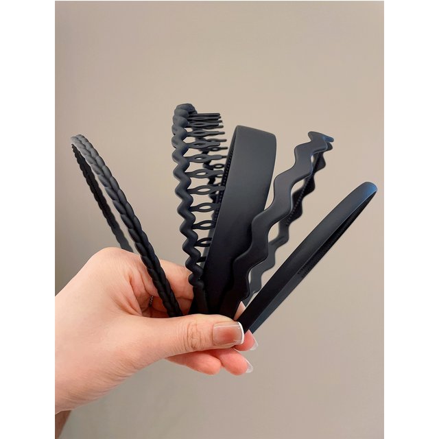 5 Headbands Frosted wave headband Simple long hair with head grottoes Headband men and women face makeup pressure hair band