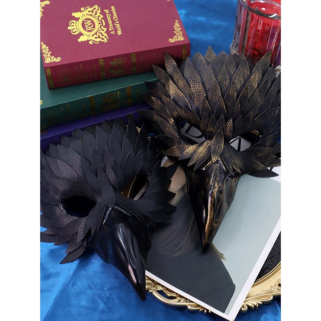 Feather Bird Beak Eagle Half Face Mask Cosplay Animal Bird Mouth Leather Masks Halloween Carnival Party Costume Props