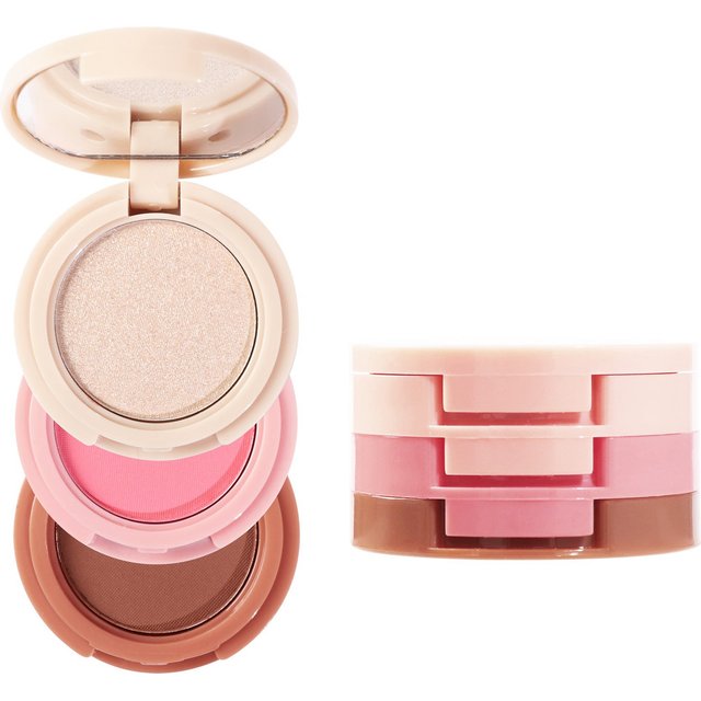 3 in 1 Multifunctional Matte Highlighter Contour Blush Palette Pearly Shiny Face Powder Cosmetics for Professional Makeup