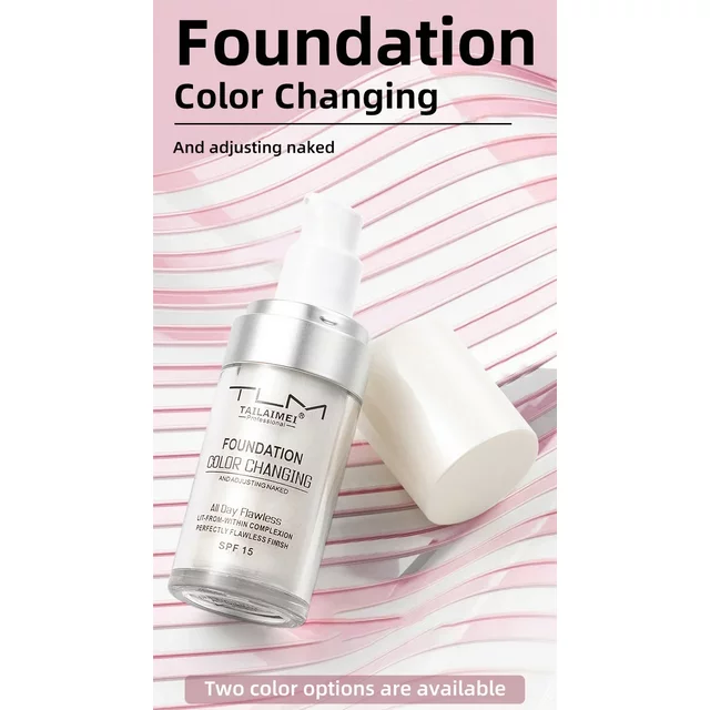 Foundation/Blush Color Changing Liquid Foundation Longlasting Oil-control Waterproof Flawless Base Face Makeup for Full Cover