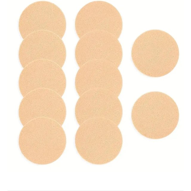 12pcs Round Makeup Sponges for Foundation Application - Lightweight Hydrophilic Polyurethane Foam Puffs