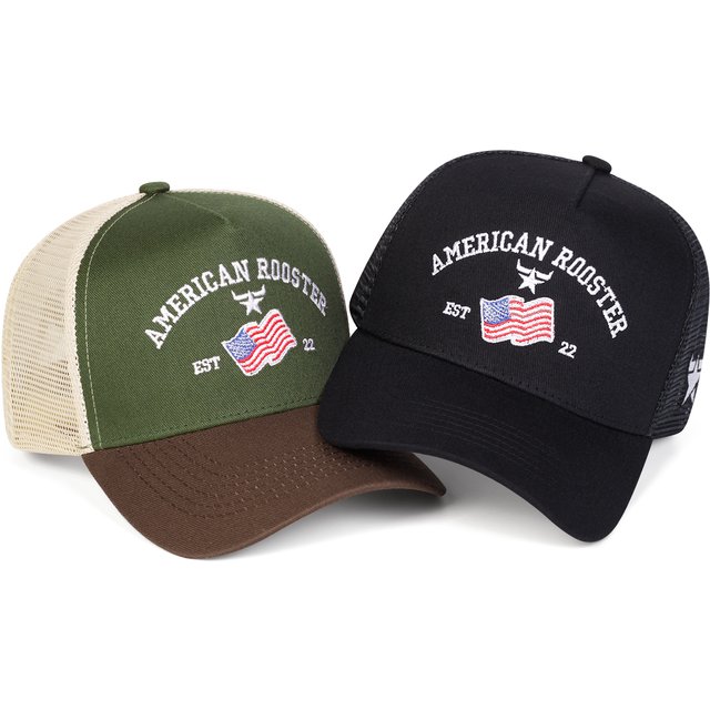 Unisex AMERICAN ROOSTER Letter Embroidery Baseball Net Caps Spring Summer Outdoor Adjustable Casual Hats Sunscreen Hat Sport Cap