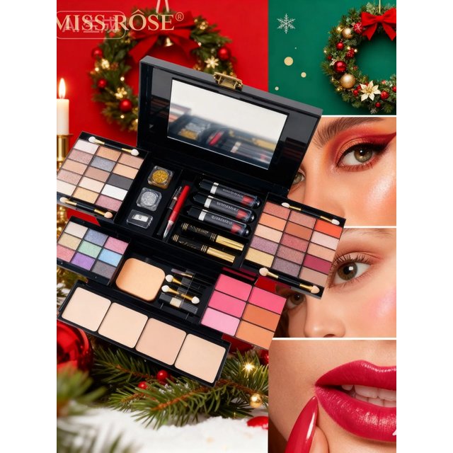 MISSROSE 82-Color Makeup Set with Eye Shadow Blush Lipstick High Gloss Powder Tray Mirror for Halloween Christmas Party