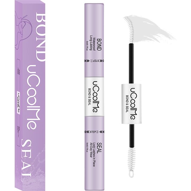 uCoolMe Lash Bond and Seal 2-in-1 Eyelash Glue Clear Strong Hold Lashes Extension Waterproof and Long Lasting DIY Makeup Tool